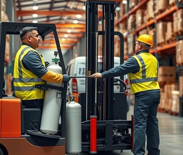 Usługa wymiany butli gazowej do wózka widłowego skraca przestój operatora?