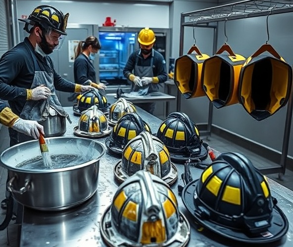 Jak prać i dekontaminować kaski strażackie po akcjach pożarowych?