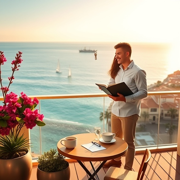 kupie apartament w hiszpanii z widokiem na morze