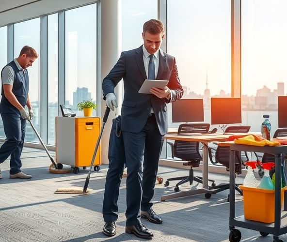 Jakie kryteria kontroli stosować przy sprzątaniu biur w Białołęce?