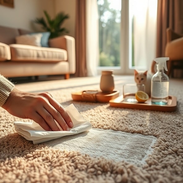 jak pozbyć się zapachu moczu z dywanu