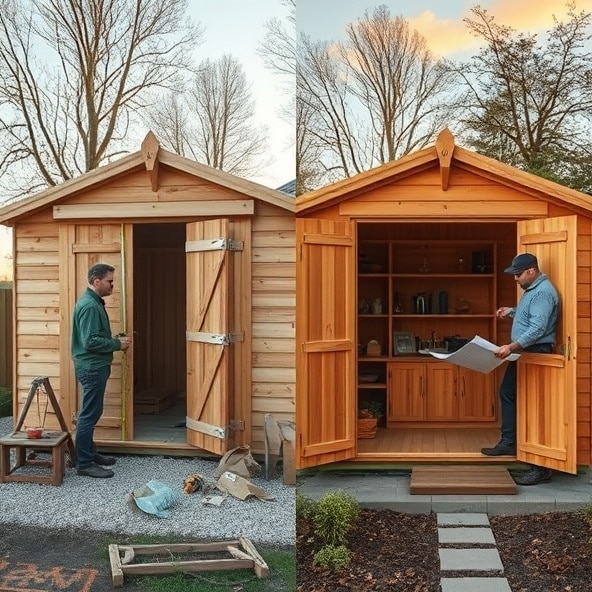 komórka ogrodowa drewniana