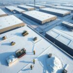 odśnieżanie dachów wielkopowierzchniowych