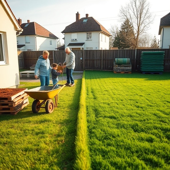 trawa z rolki błonie