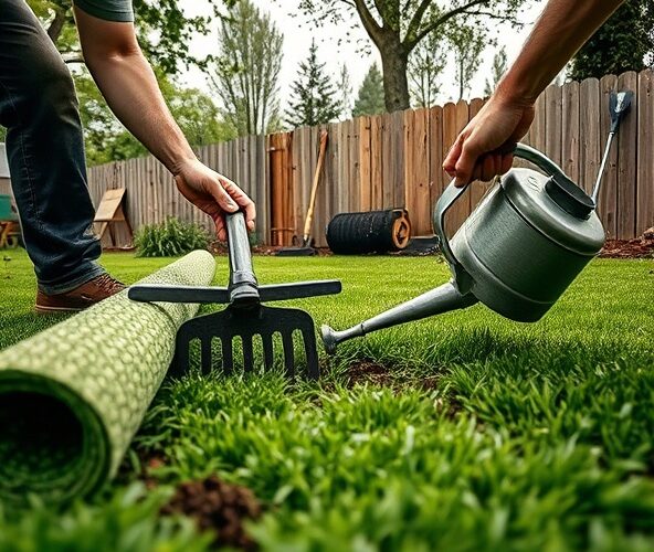 Jak pielęgnować trawę z rolki Podkowa Leśna w cieniu północnym?