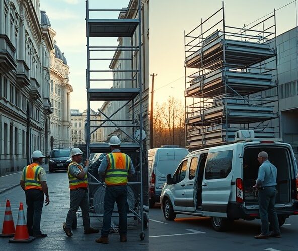 Wynajem rusztowań przejezdnych w Warszawie: z montażem czy sam odbiór?