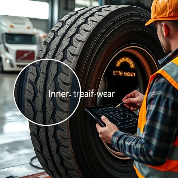 zużycie opon od wewnątrz