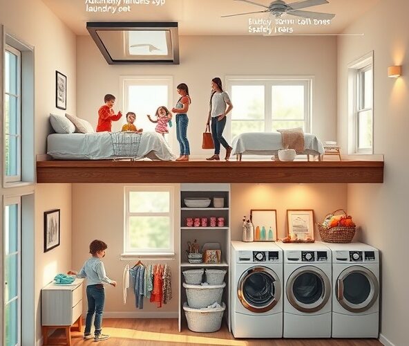 Czy automatyczny zsyp na pranie laundry jet zwróci się w domu piętrowym z dwójką dzieci?