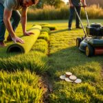 trawa z rolki błonie