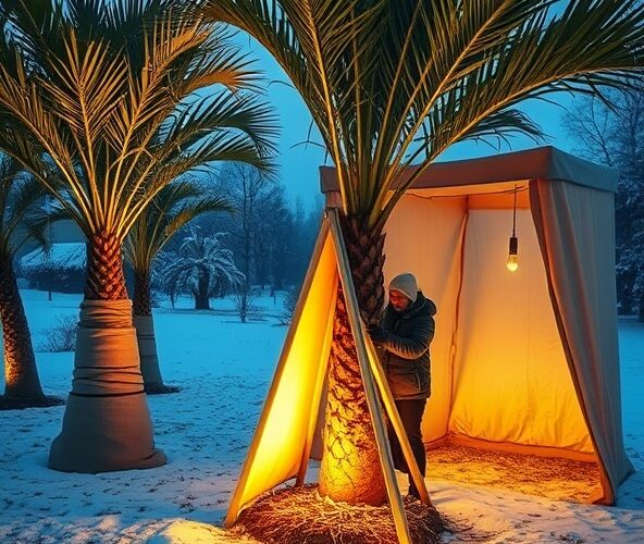 Jak zabezpieczyć palmy do ogrodu przed mrozami do -15°C?