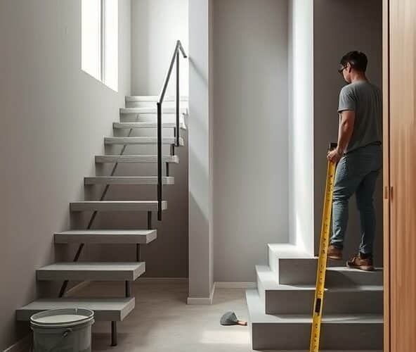 Jak wybrać schody mikrocementowe do małego domu, aby obniżyć koszt materiału i montażu?